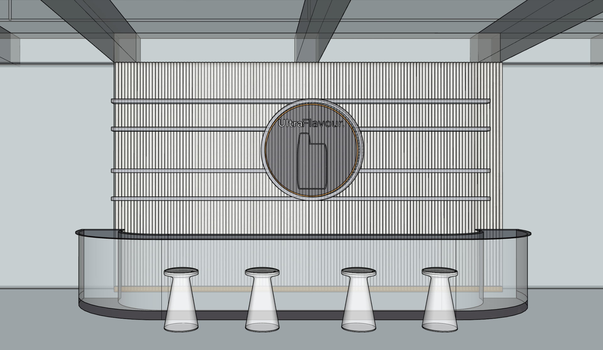 VUSE Ultra UltraFlavour custom bar elevation, technical drawing